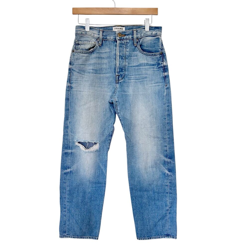 Frame Denim Women's Light Blue Distressed High-Rise Jeans